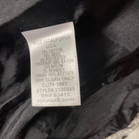 Trina Turk Weaved Black and White Jacket - Picture 5 of 6